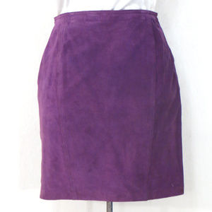 Brandon Thomas Purple Suede Mini Skirt